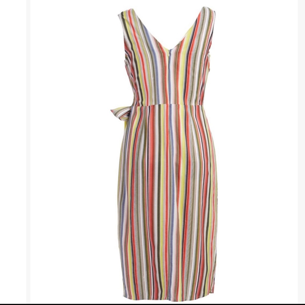 Bright vibrant! Striped wrap around style Dress
